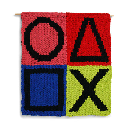 Bernat Craft EZ Graph It Gamer Wall Hanging Craft Wall Hanging made in Bernat Alize Blanket EZ Graph-it yarn