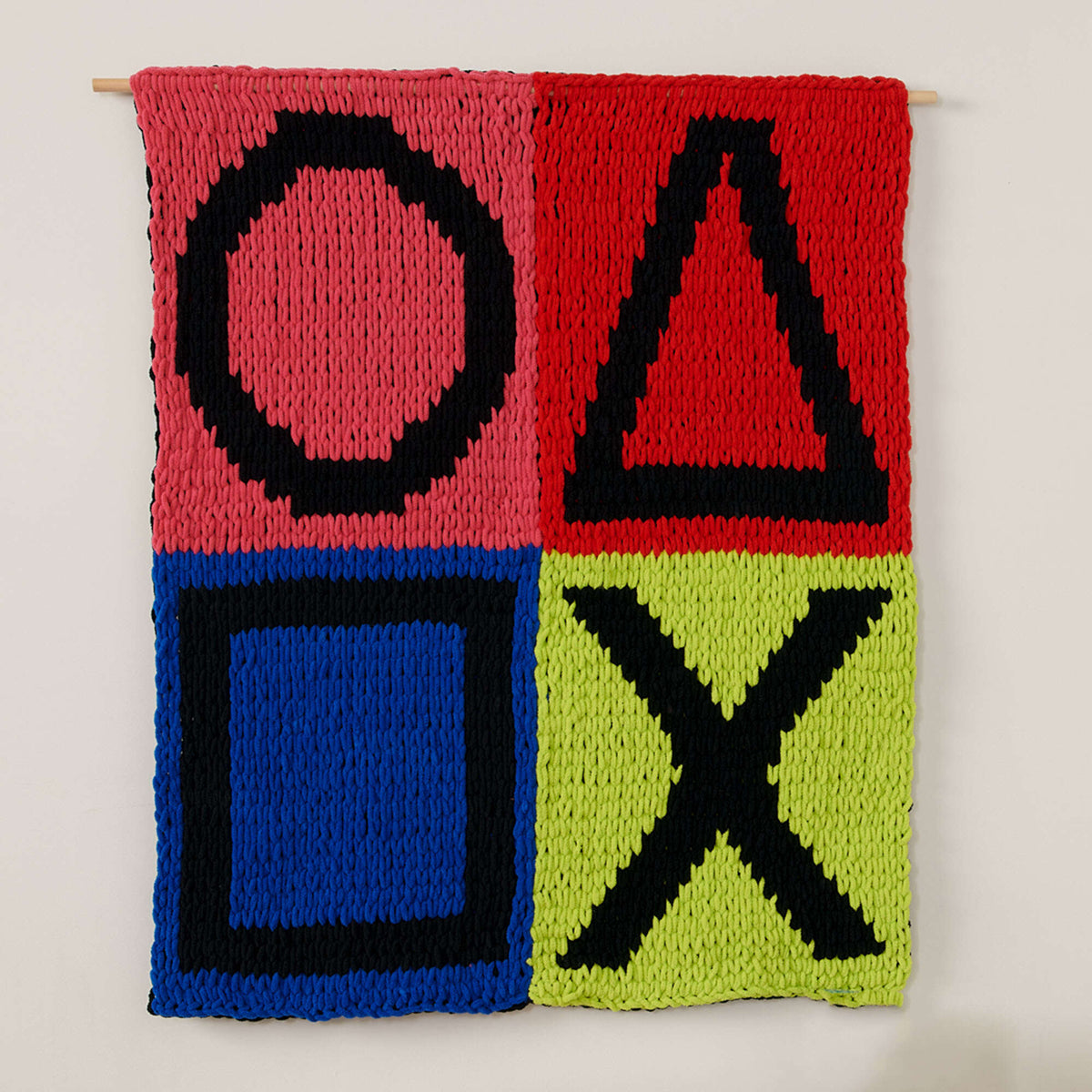 Craft Wall Hanging made in Bernat Alize Blanket EZ Graph-it yarn