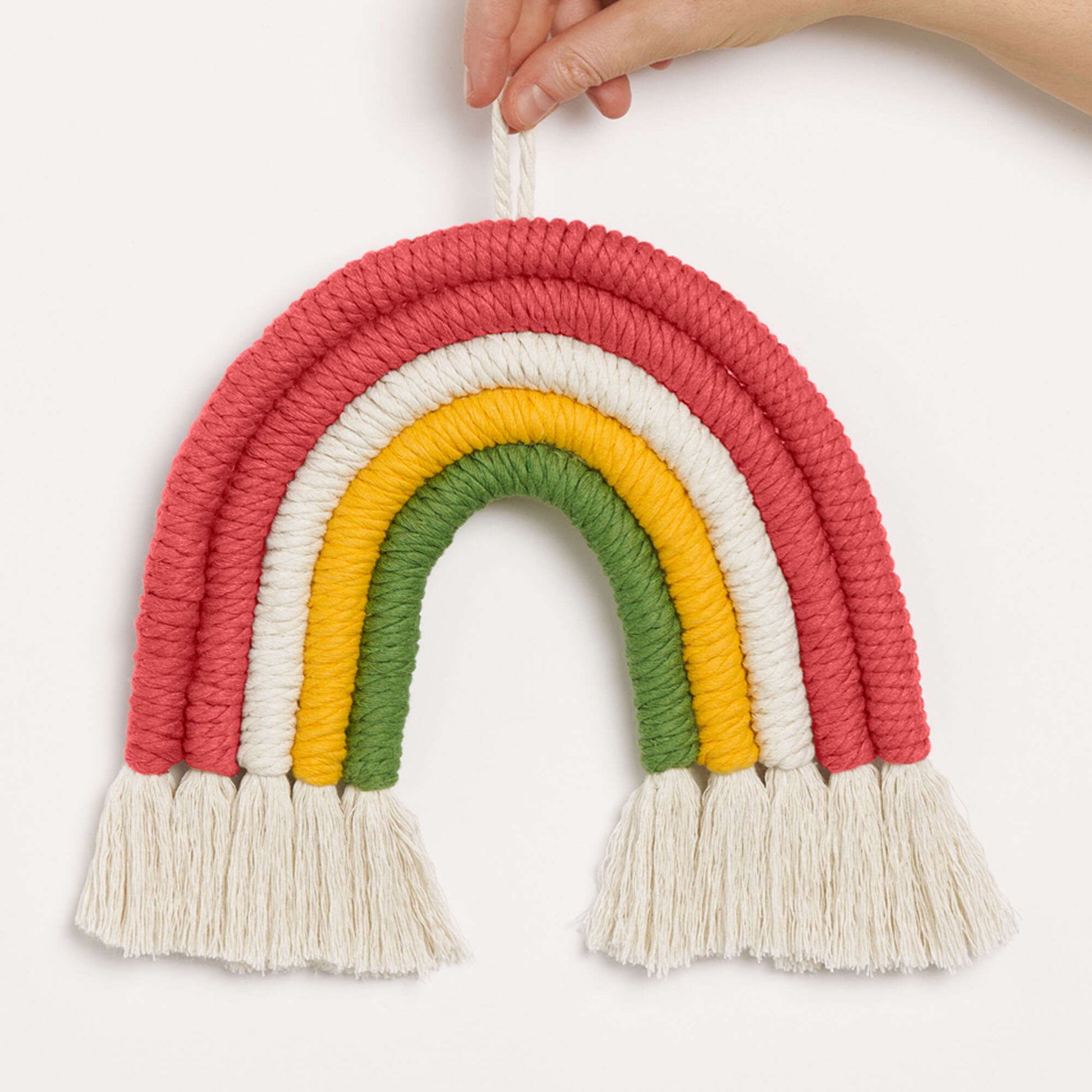 Free Bernat Wrapped Rainbow Wall Hanging Craft Pattern