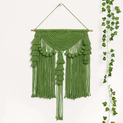 Bernat Craft Semi-Circle Macramé Wall Hanging Craft Wall Hanging made in Bernat Macrame yarn