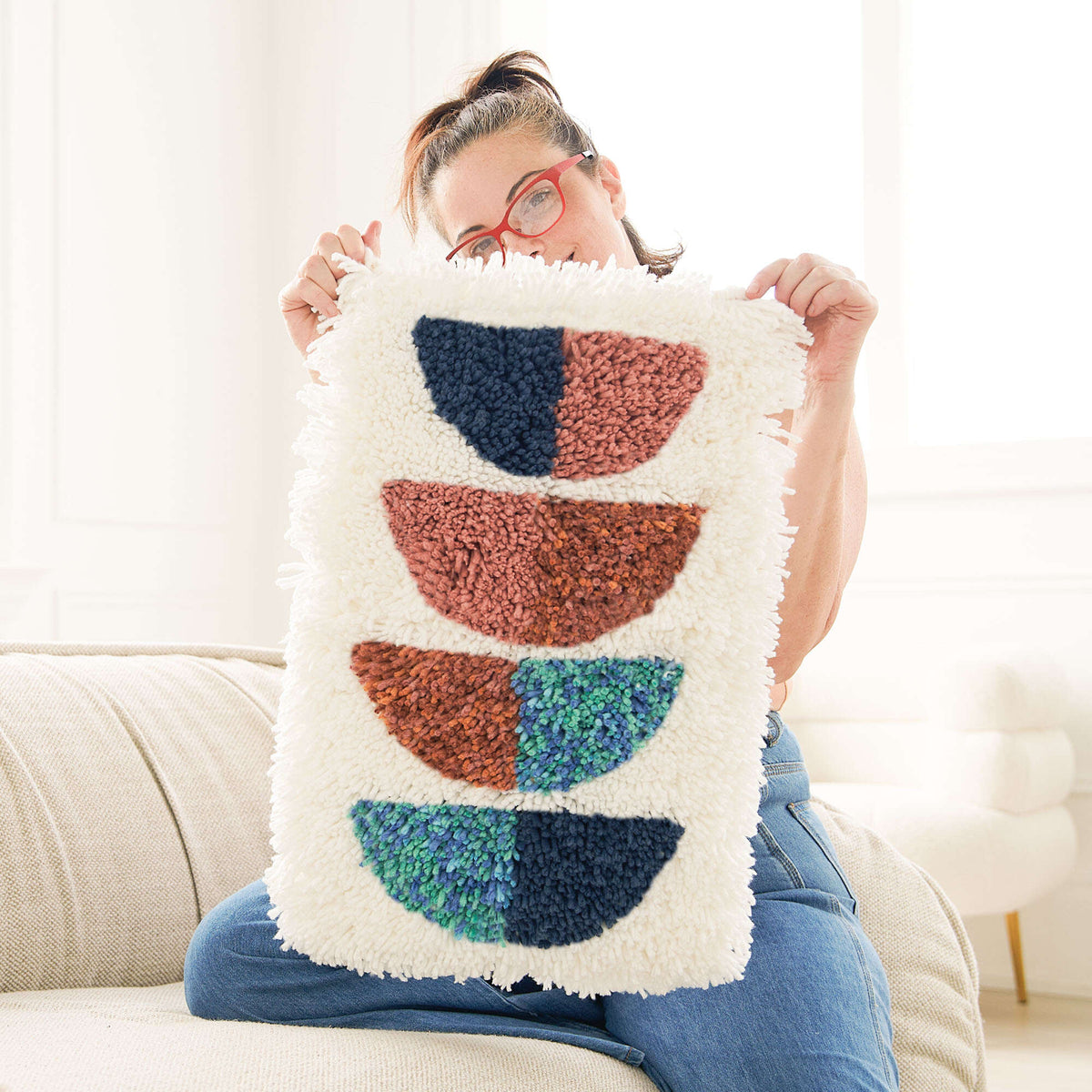 Craft Wall Hanging made in Bernat Forever Fleece yarn