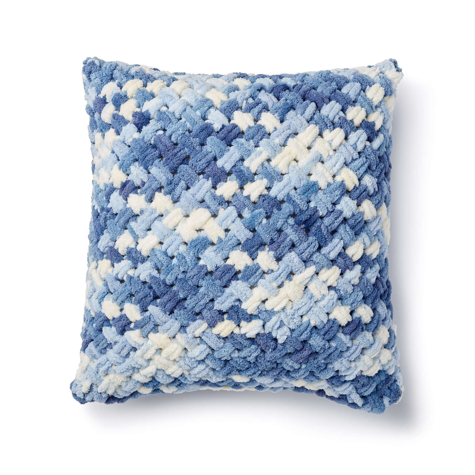 Free Bernat Alize EZ Criss-Cross Pillow Craft Pattern