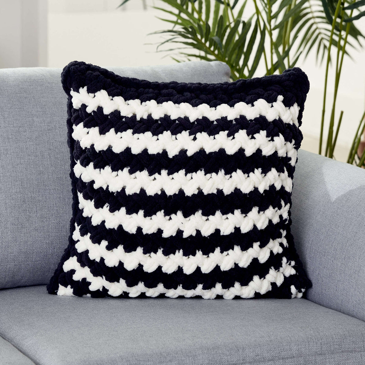 Craft Pillow made in Bernat Blanket-EZ yarn