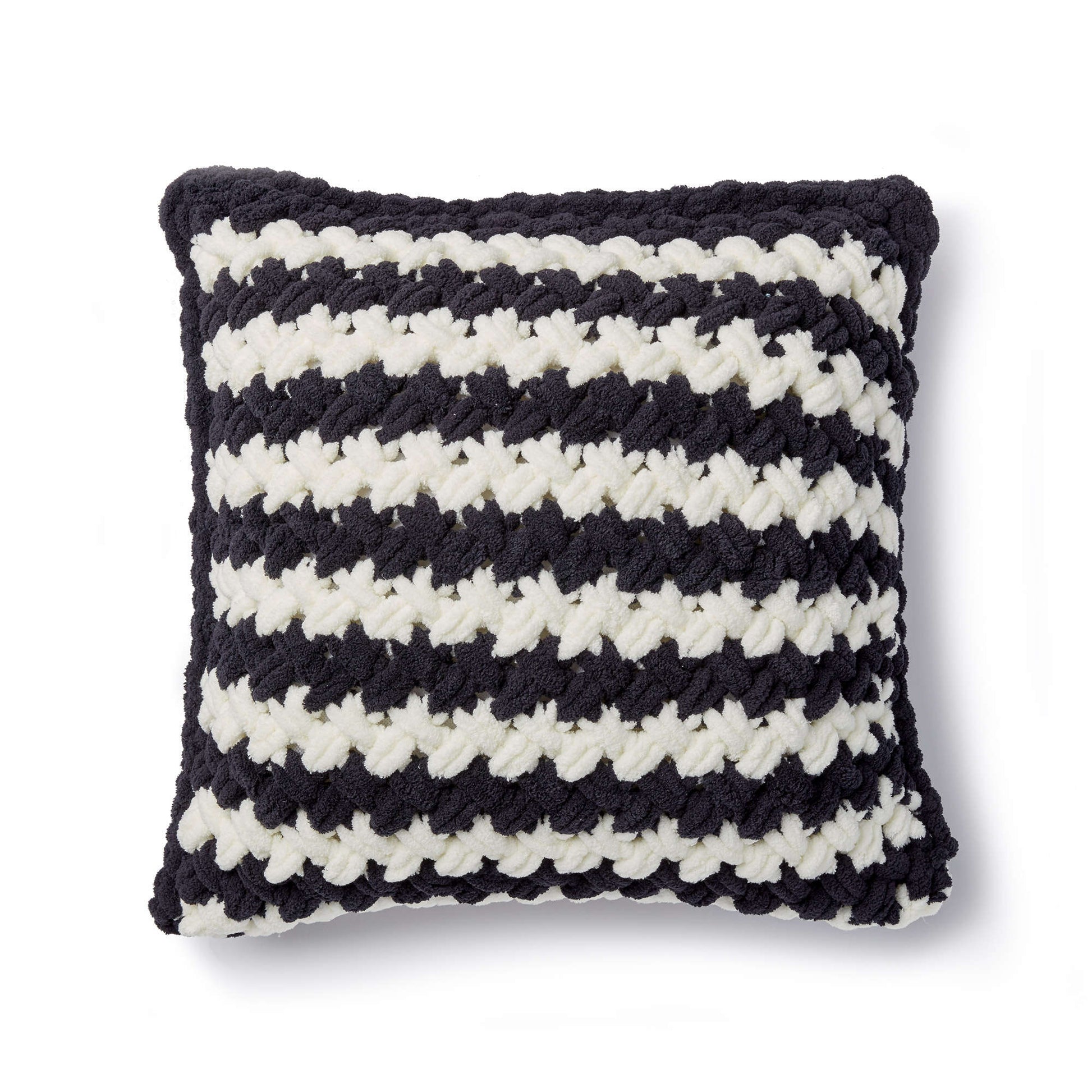 Free Bernat Craft Alize EZ Two Color Criss-Cross Pillow Pattern