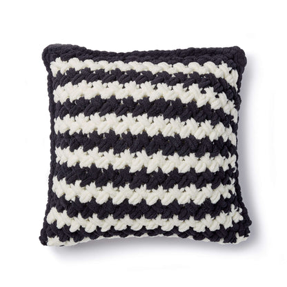 Bernat Craft Alize EZ Two Color Criss-Cross Pillow Craft Pillow made in Bernat Blanket-EZ yarn