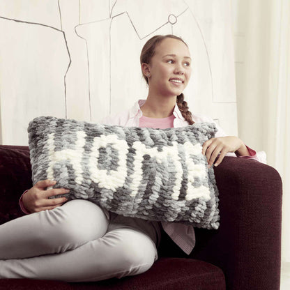 Bernat Craft EZ Intarsia Home Pillow Craft Pillow made in Bernat Blanket-EZ yarn