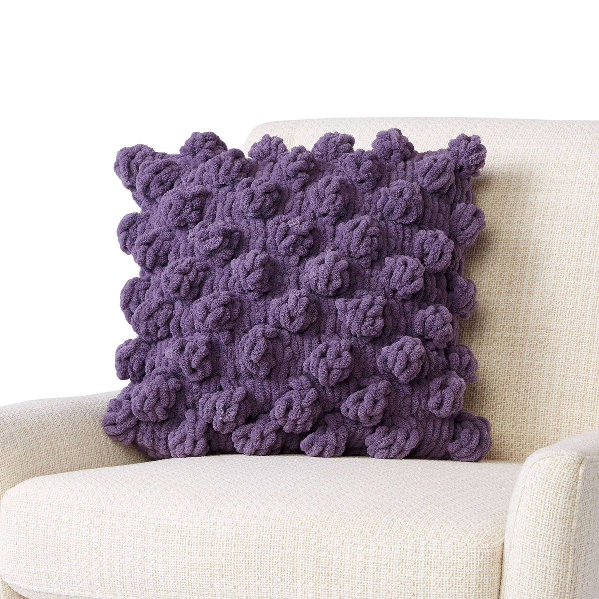 Craft Pillow made in Bernat Blanket EZ yarn