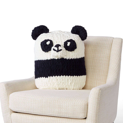 Bernat Alize EZ Panda Pillow Craft Pillow made in Bernat Blanket-EZ yarn