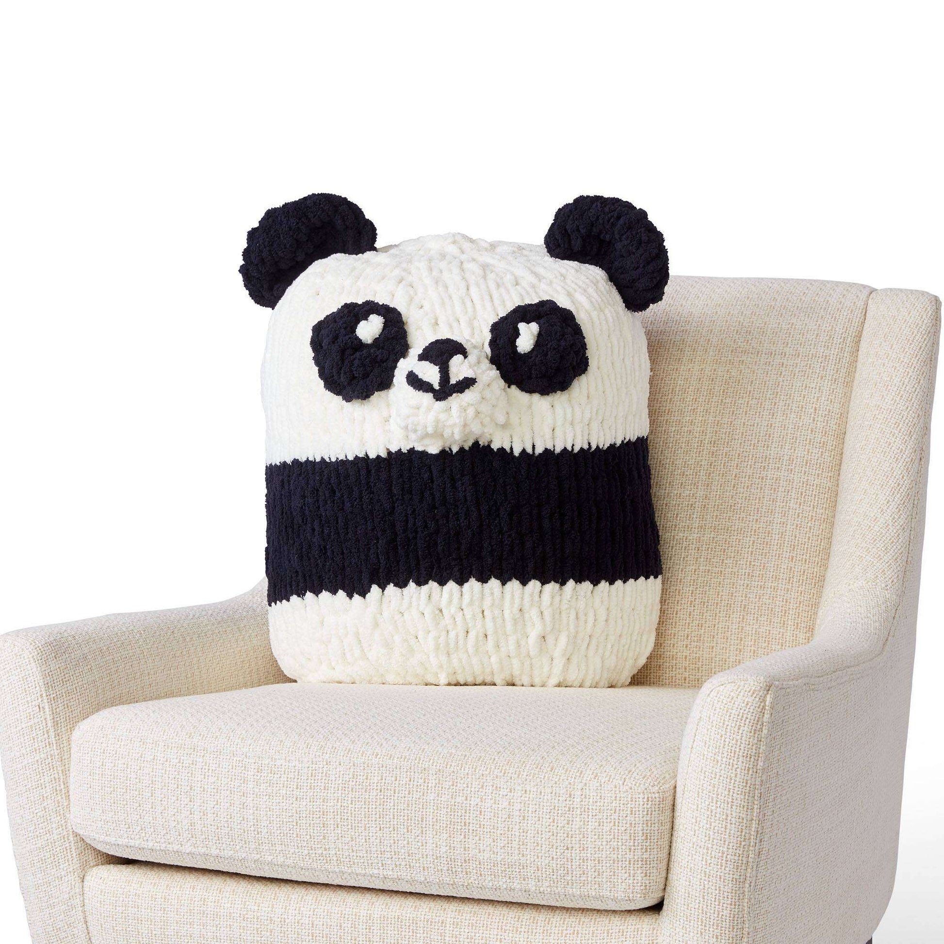 Free Bernat Alize EZ Panda Pillow Craft Pattern