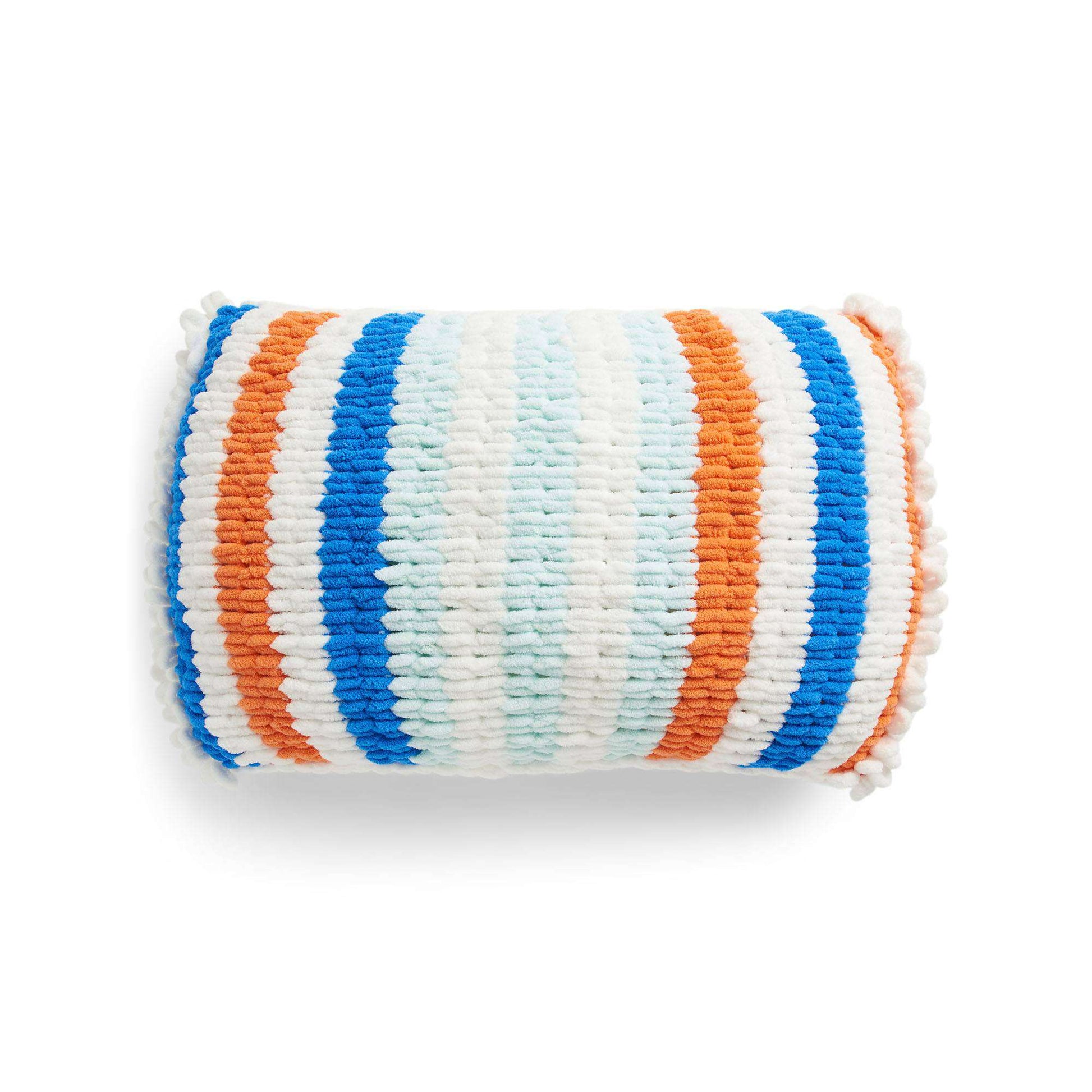 Free Bernat EZ Stripe-mazing Pillow Craft Pattern