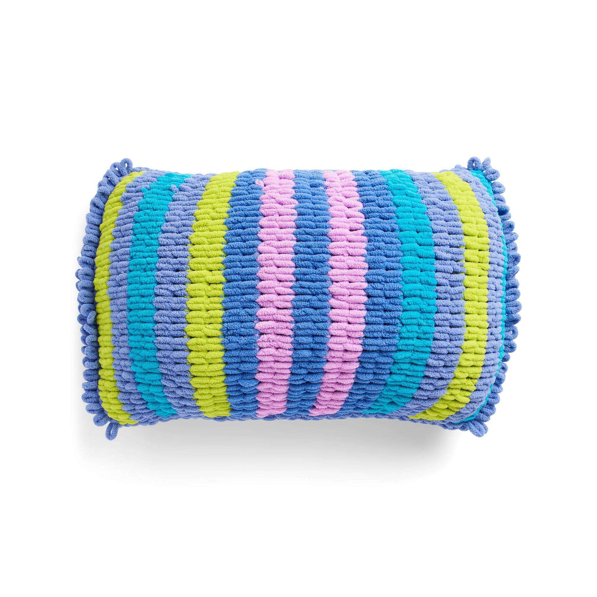 Free Bernat EZ Stripe-mazing Pillow Craft Pattern