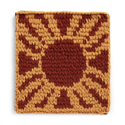 Bernat Craft EZ Graph It Sunshine Chair Pad Craft Pillow made in Bernat Alize Blanket EZ Graph It yarn