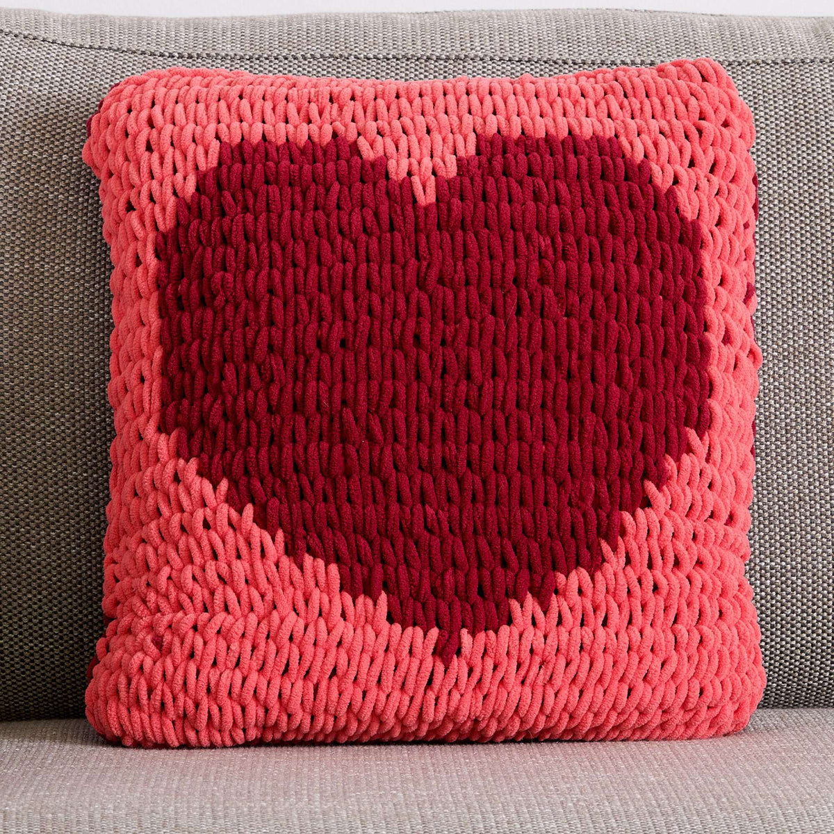 Craft Pillow made in Bernat Alize Blanket EZ Graph-it yarn