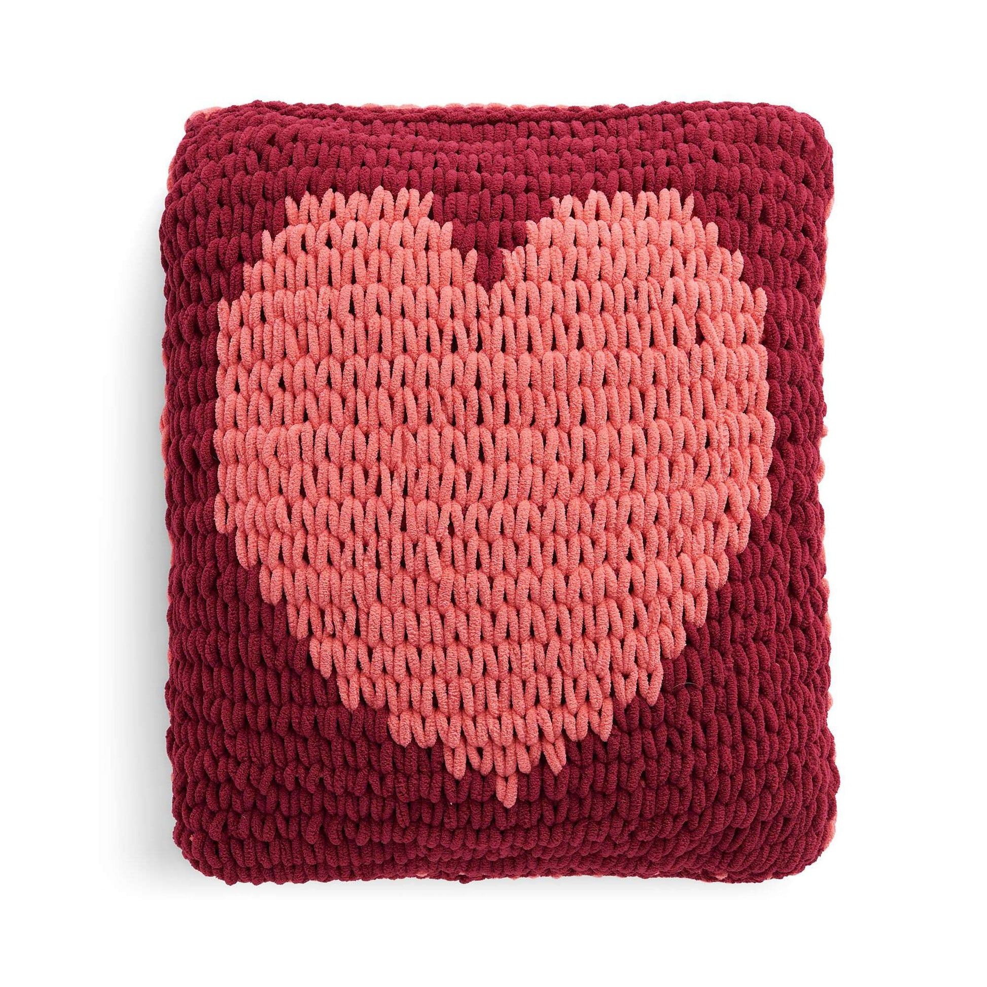 Bernat EZ Graph It With All My Love Pillow Craft Pillow made in Bernat Alize Blanket EZ Graph-it yarn