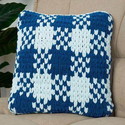 Bernat Craft EZ Graph It Charming Check Pillow Craft Pillow made in Bernat Alize Blanket EZ Graph-it yarn