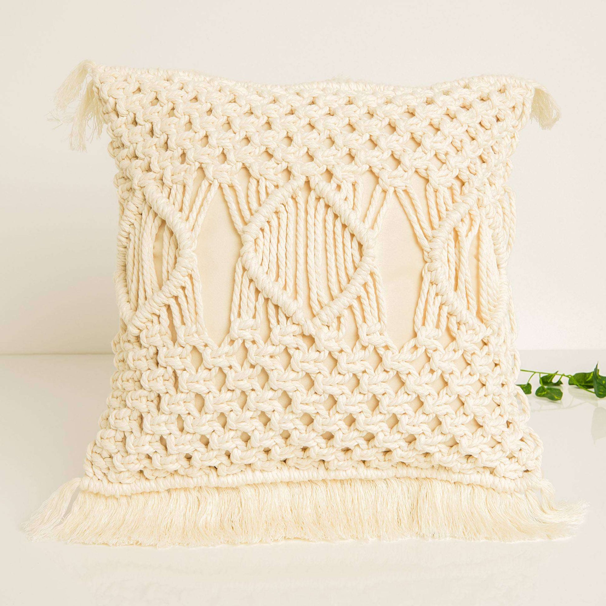 Free Bernat Macrame Pillow Craft Pattern