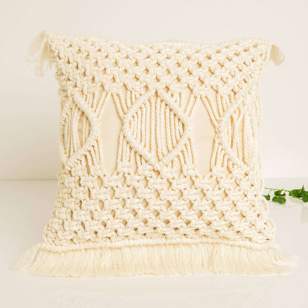 Craft Pillow made in Bernat Macrame Yarn