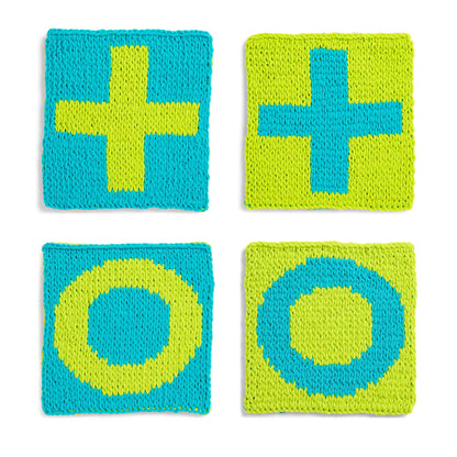 Bernat Craft EZ Graph It Noughts and Crosses Cushion Game Piece Craft Pillow made in Bernat Alize Blanket EZ Graph-it yarn
