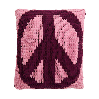 Bernat Craft EZ Peace Sign Pillow Craft Pillow made in Bernat Alize Blanket EZ Graph-it yarn