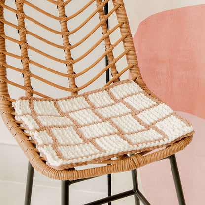 Bernat EZ Graph-IT Woven Chair Pad Craft Pillow made in Bernat Blanket EZ Graph-it yarn