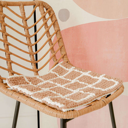 Bernat EZ Graph-IT Woven Chair Pad Craft Pillow made in Bernat Blanket EZ Graph-it yarn