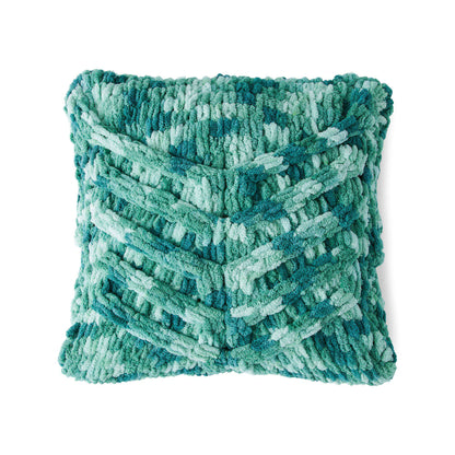 Bernat Craft Chevron Cable EZ Pillow Craft Pillow made in Bernat Blanket EZ yarn