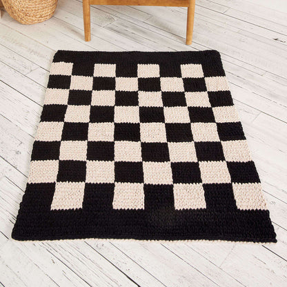 Bernat Craft EZ Graph It Checkerboard Rug Craft Rug made in Bernat Alize Blanket EZ Graph It yarn