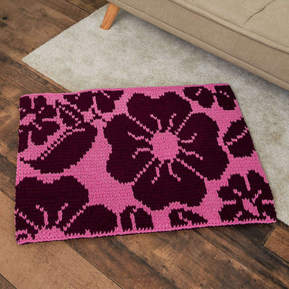 Bernat EZ Graph It Blossom Rug Craft Rug made in Bernat Alize Blanket EZ Graph-it yarn