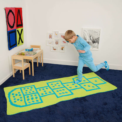Bernat Craft EZ Graph It Hopscotch Rug Craft Rug made in Bernat Alize Blanket EZ Graph-it yarn