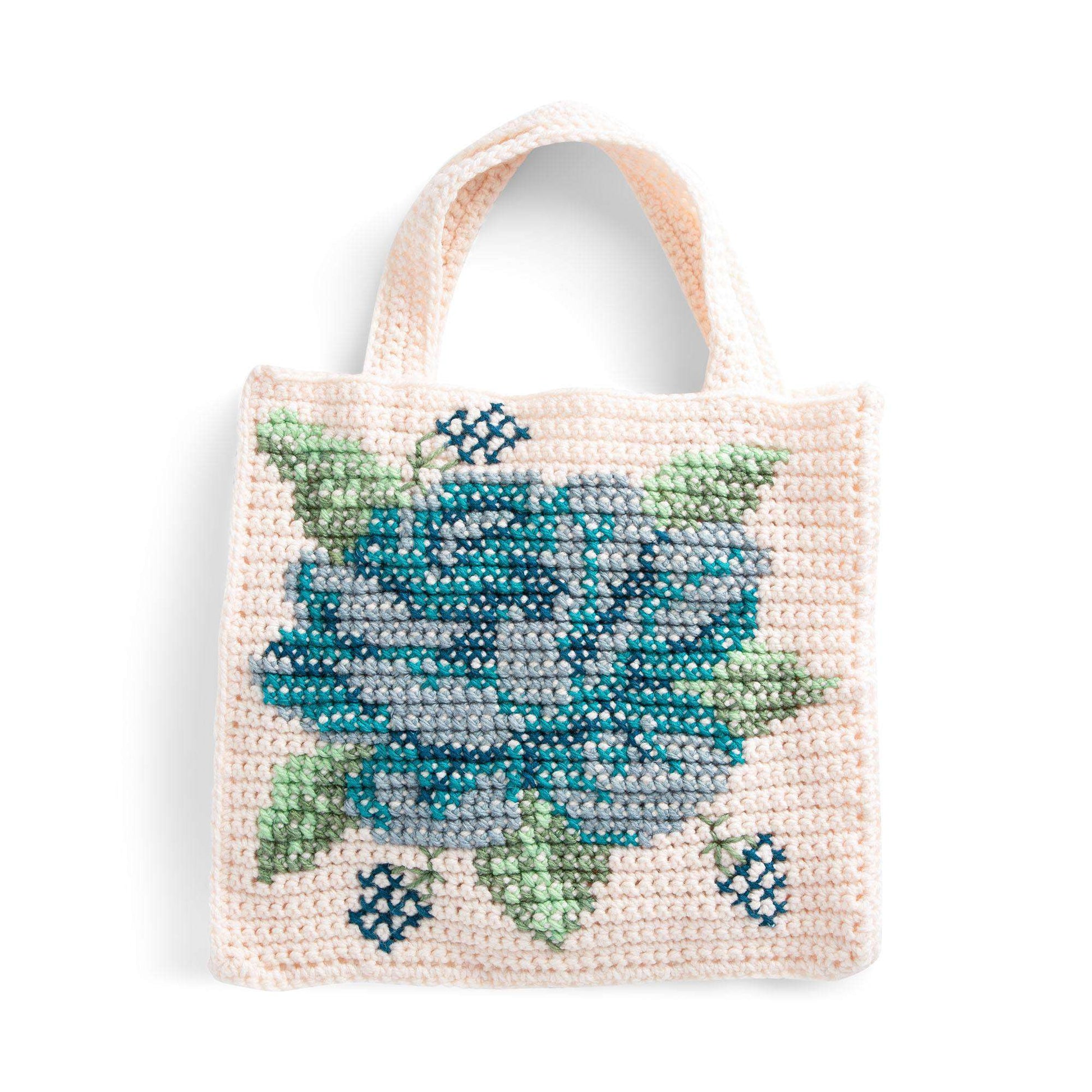 Free Caron Crochet Floral Cross Stitch Tote Bag Pattern