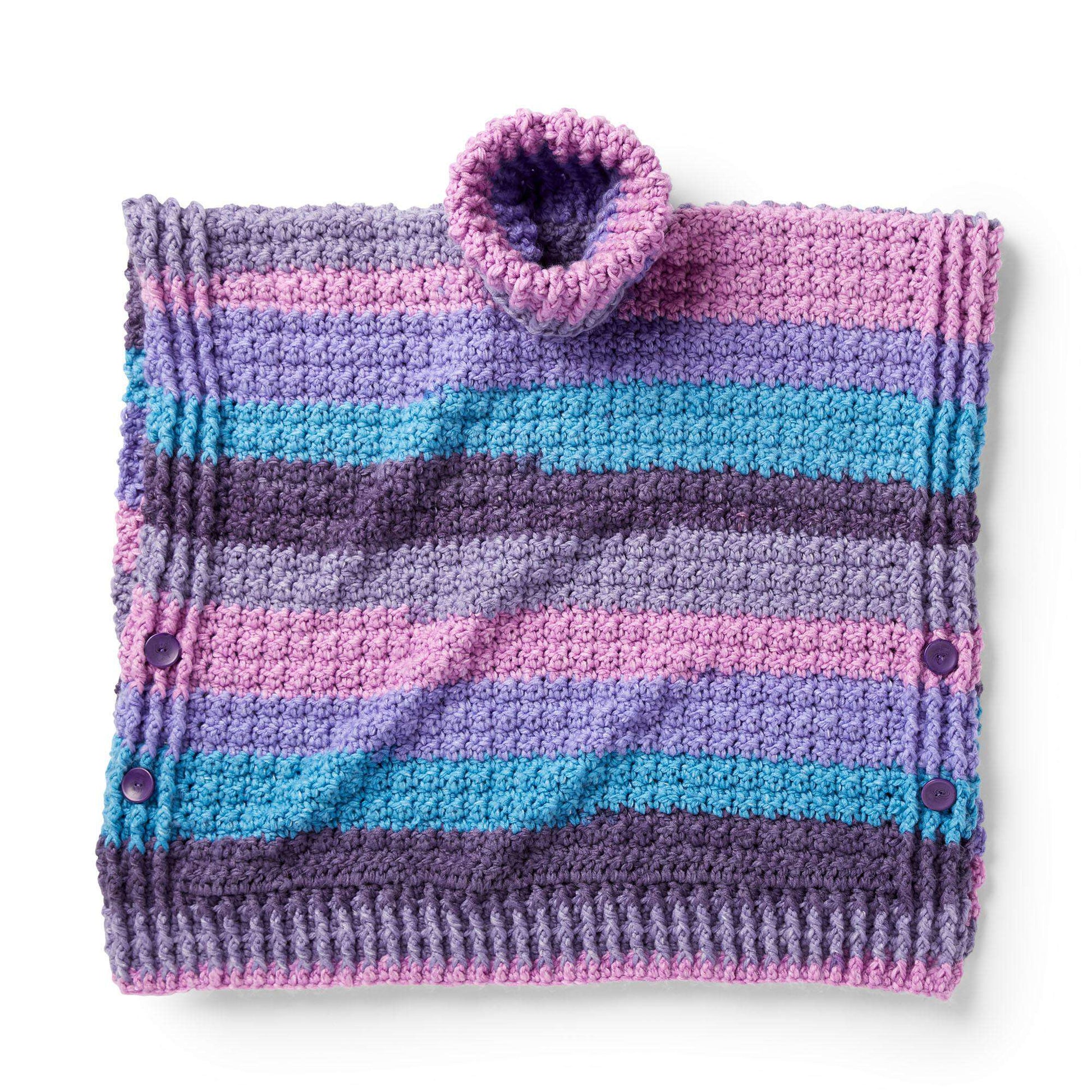 Free Caron Cozy Adult Turtleneck Crochet Poncho Pattern