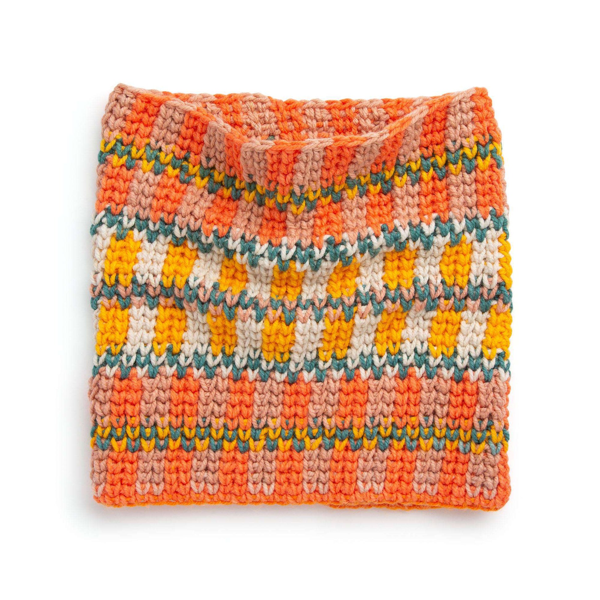 Free Caron Fair Isle Crochet Cowl Pattern