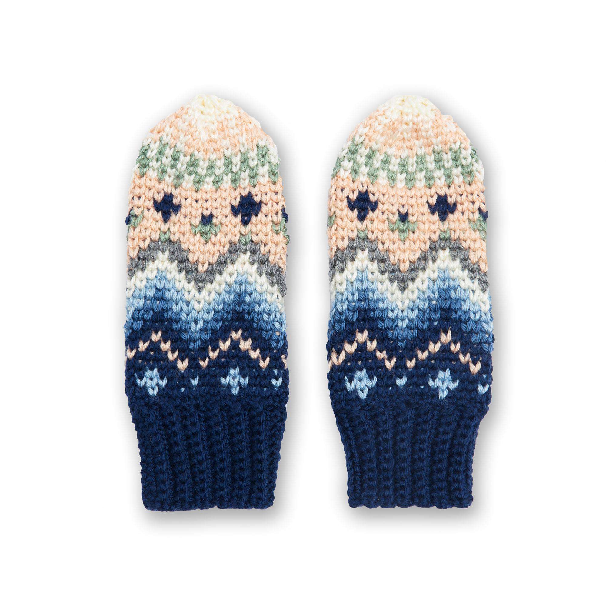 Free Caron Fair Isle Mittens Crochet Pattern | Yarnspirations