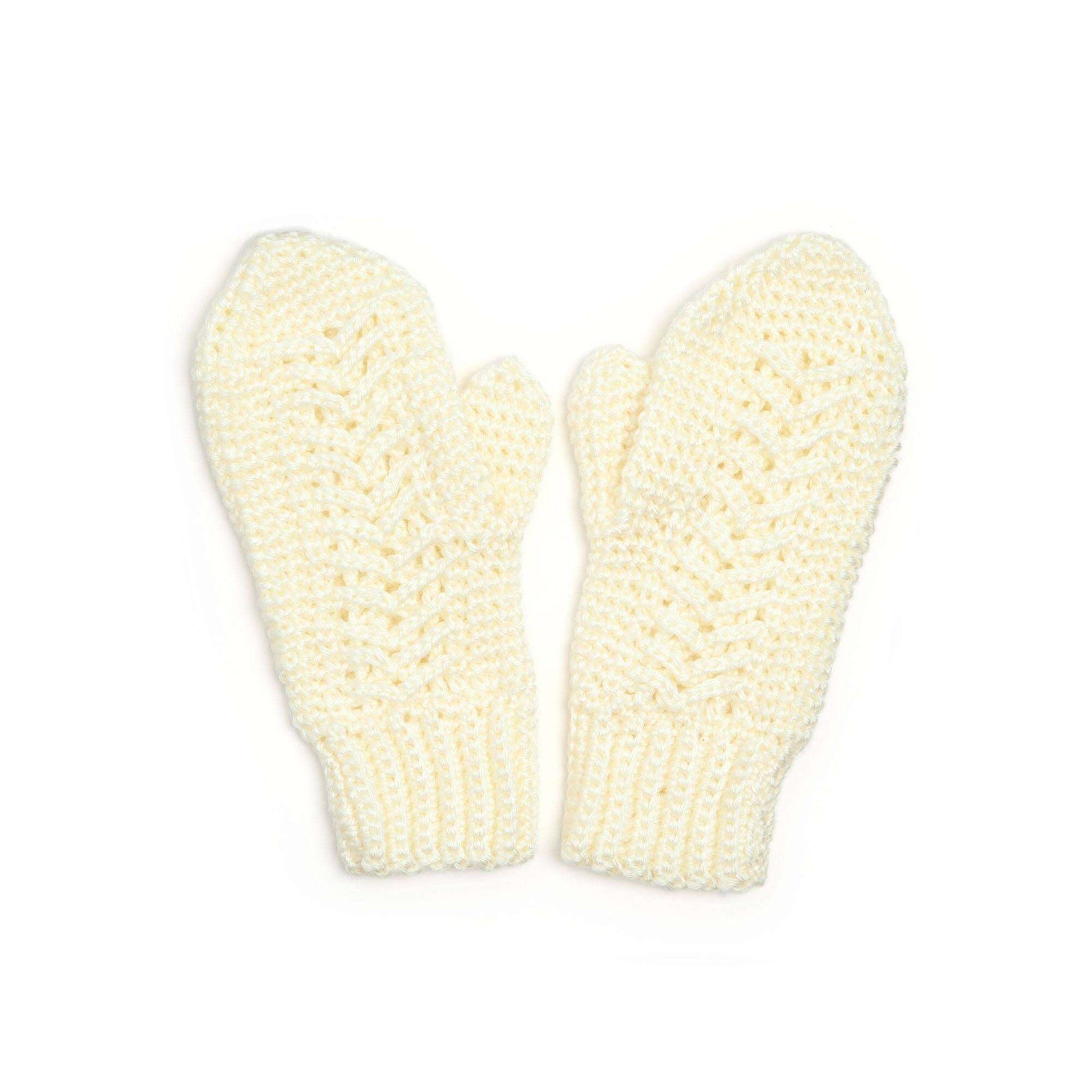Free Caron Crochet Faux Cables Mittens Pattern