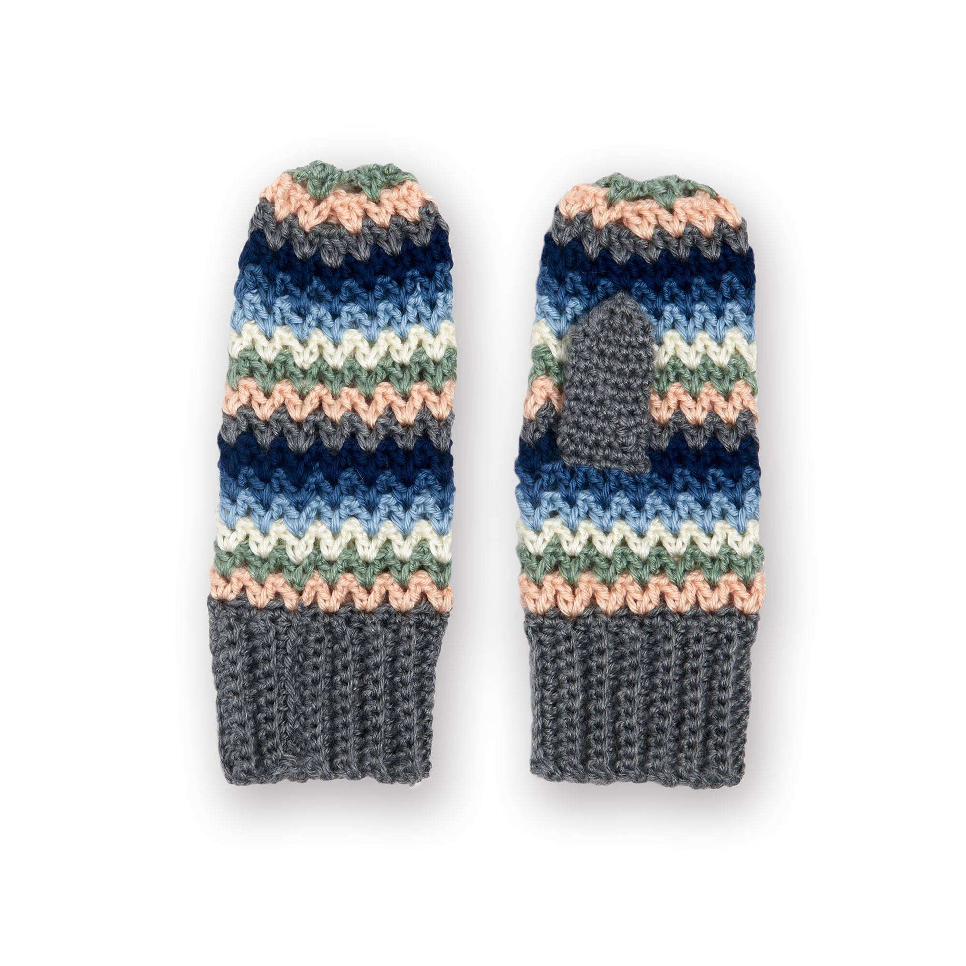 Free Caron Let’S Stripe Crochet Mittens Pattern
