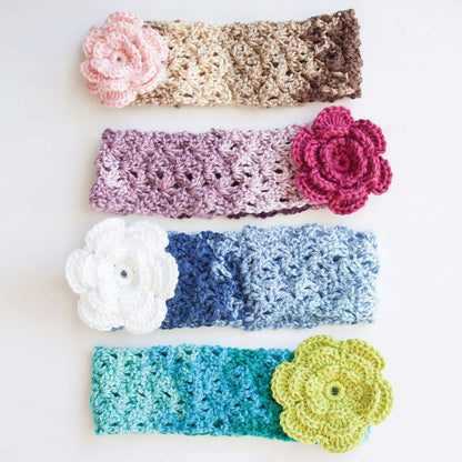 Caron Cozy Posy Headband Crochet All Variants