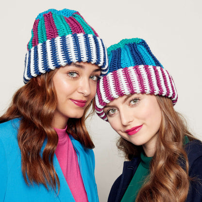 Caron X Pantone Multi Stripes Crochet Hat Single Size