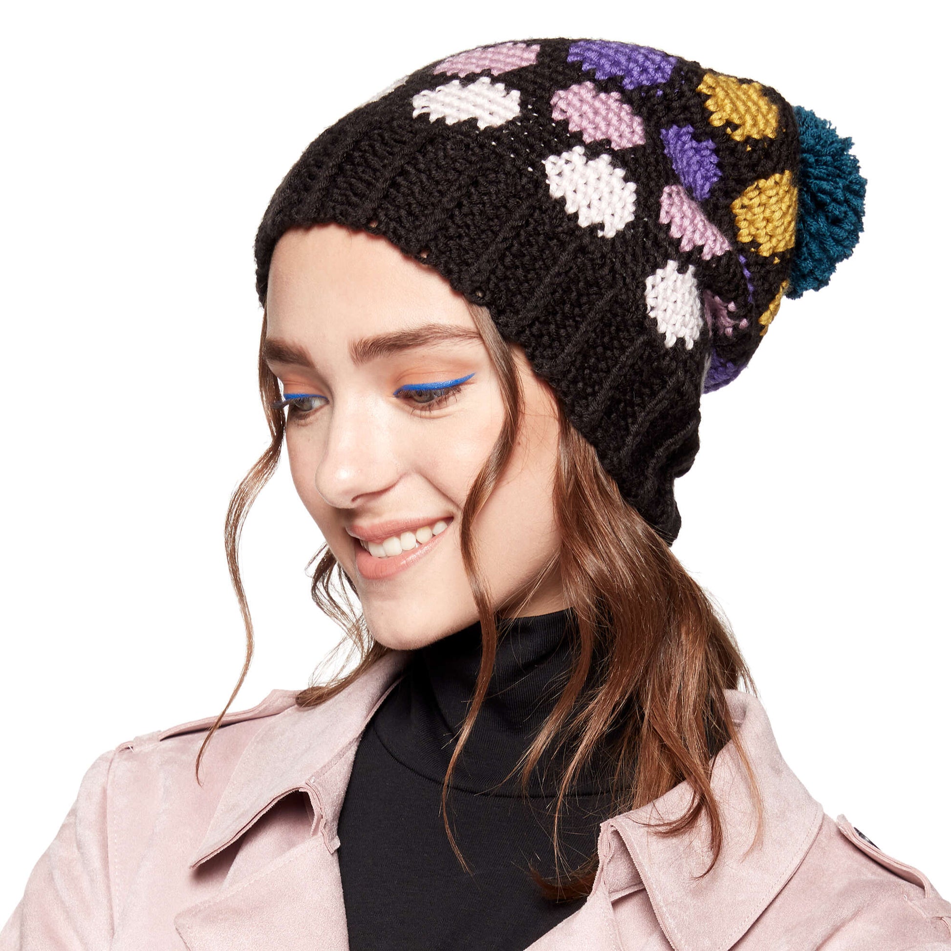 Free Caron x Pantone Polka-Dotty Crochet Hat Pattern
