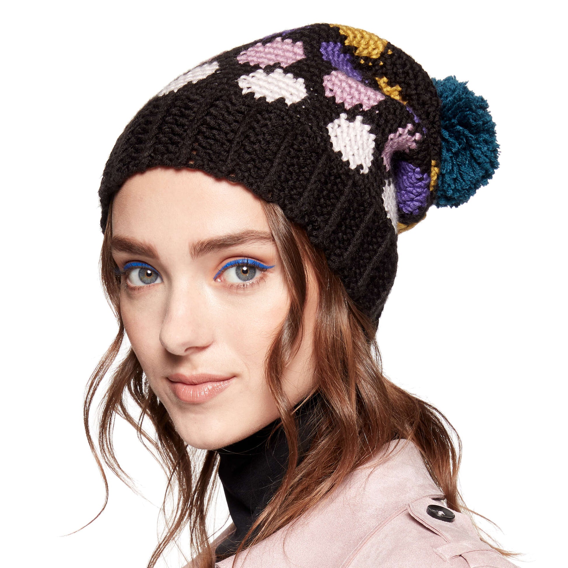 Free Caron x Pantone Polka-Dotty Crochet Hat Pattern