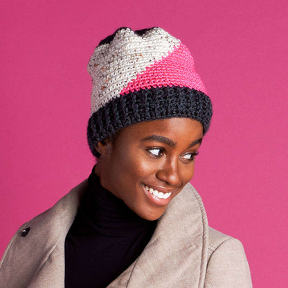 Caron Crochet Colorblock Hat Single Size