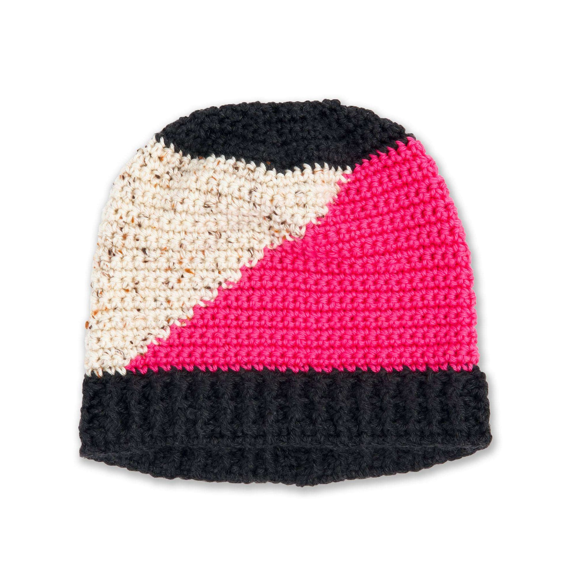 Free Caron Crochet Colorblock Hat Pattern