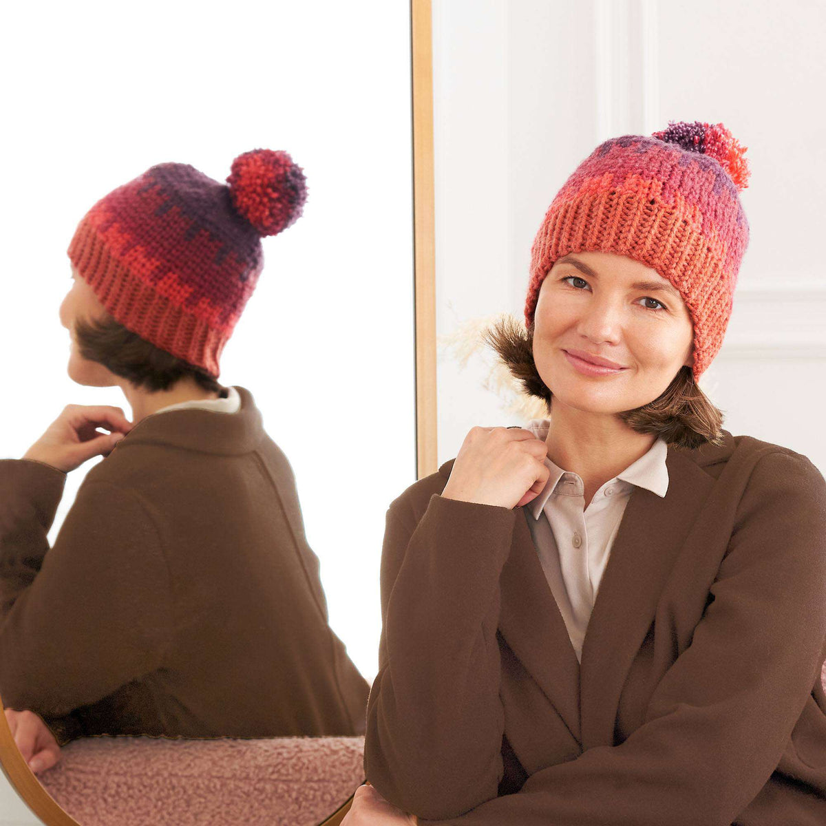Crochet Hat made in Caron Colorama O'Go yarn