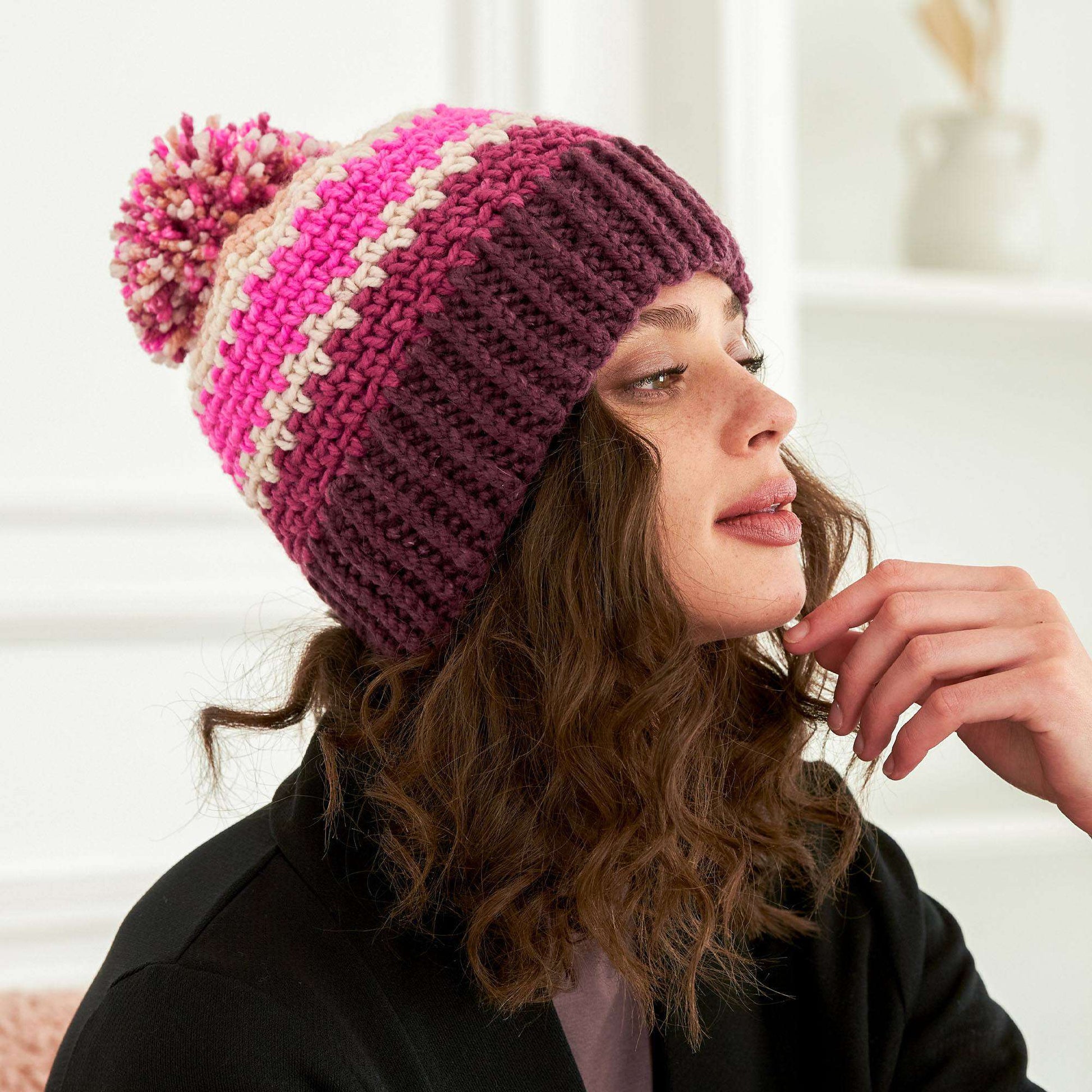 Free Caron Dippity Doo Crochet Hat Pattern