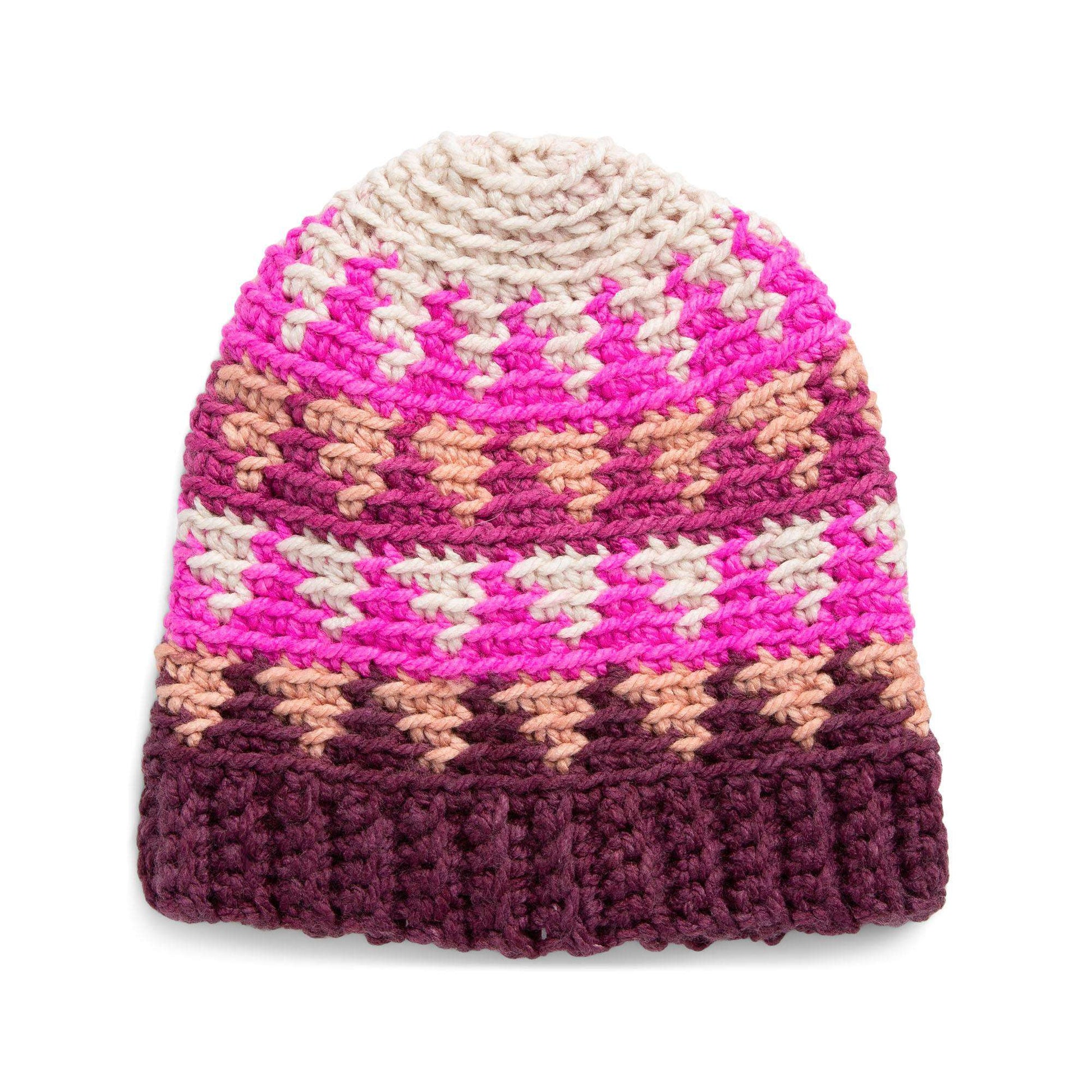 Free Caron Triangle Valley Crochet Hat Pattern