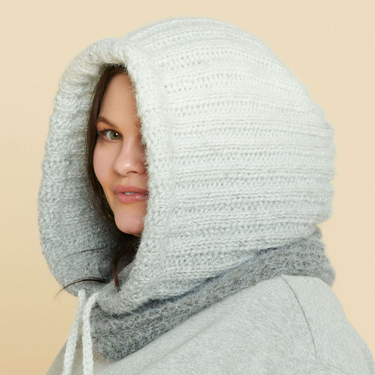 Crochet Hood made in Caron Colorama Halo Perfect Phasing Yarn