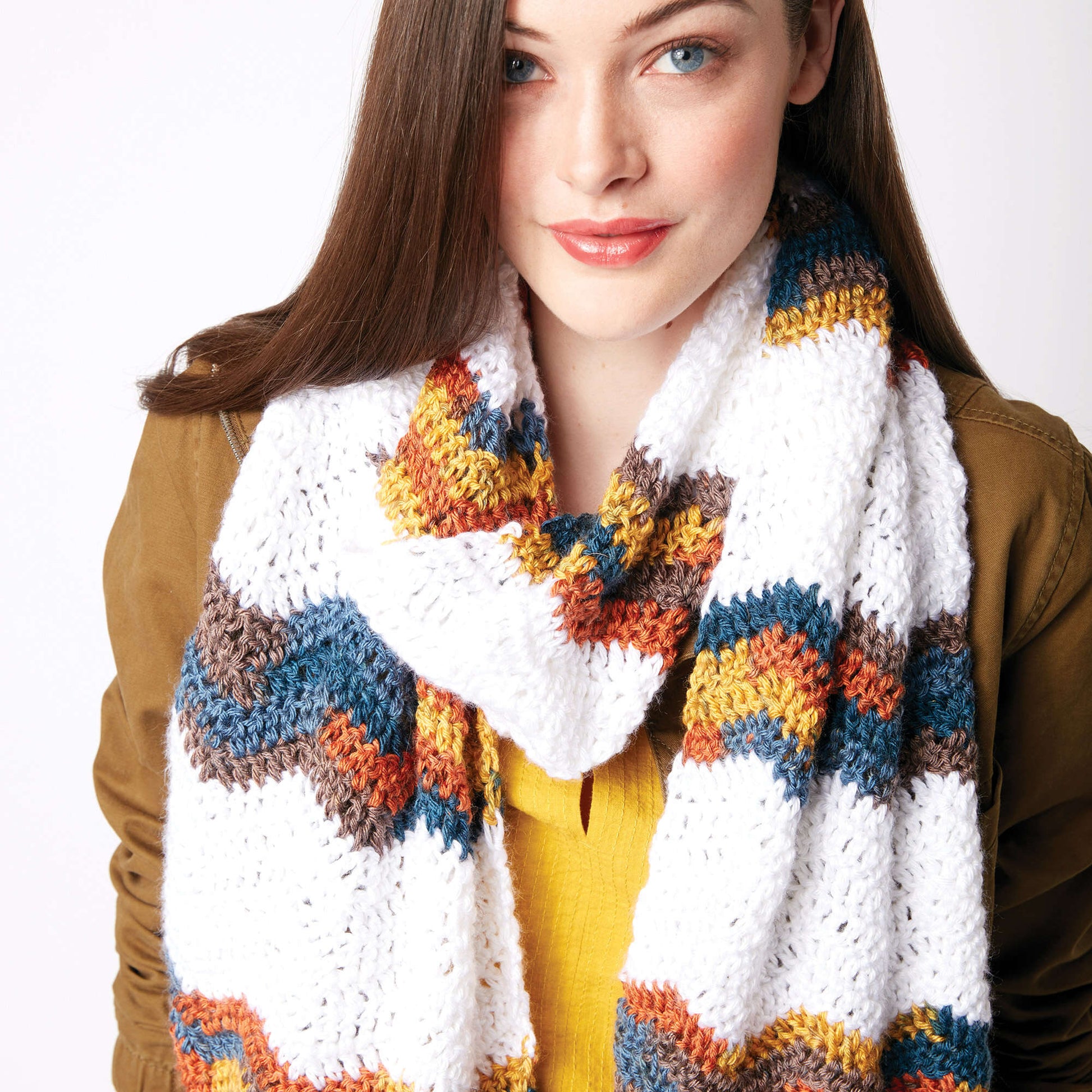 Caron Chevron Stripes Crochet Scarf