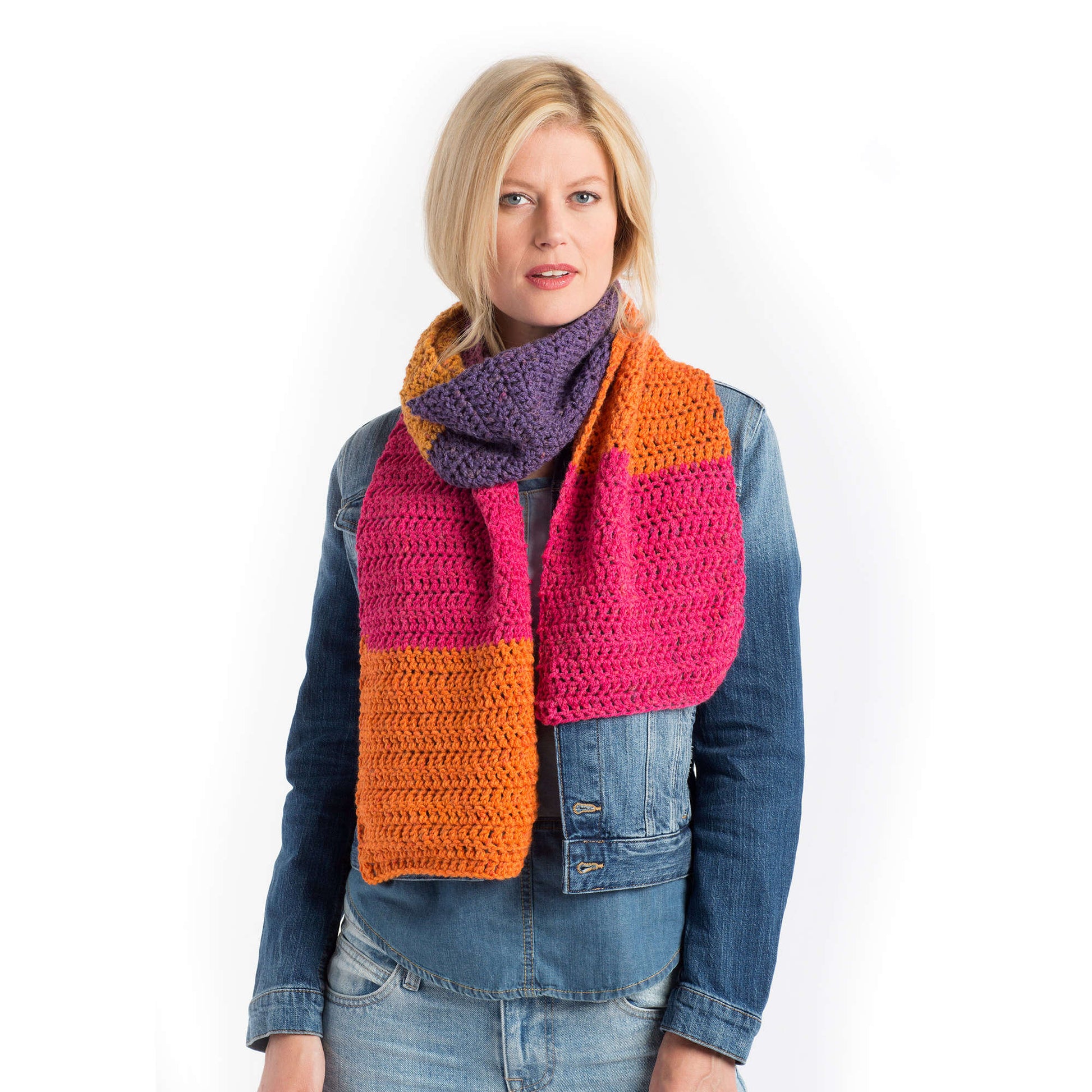 Free Beginner Caron Double Scarf Crochet Pattern | Yarnspirations