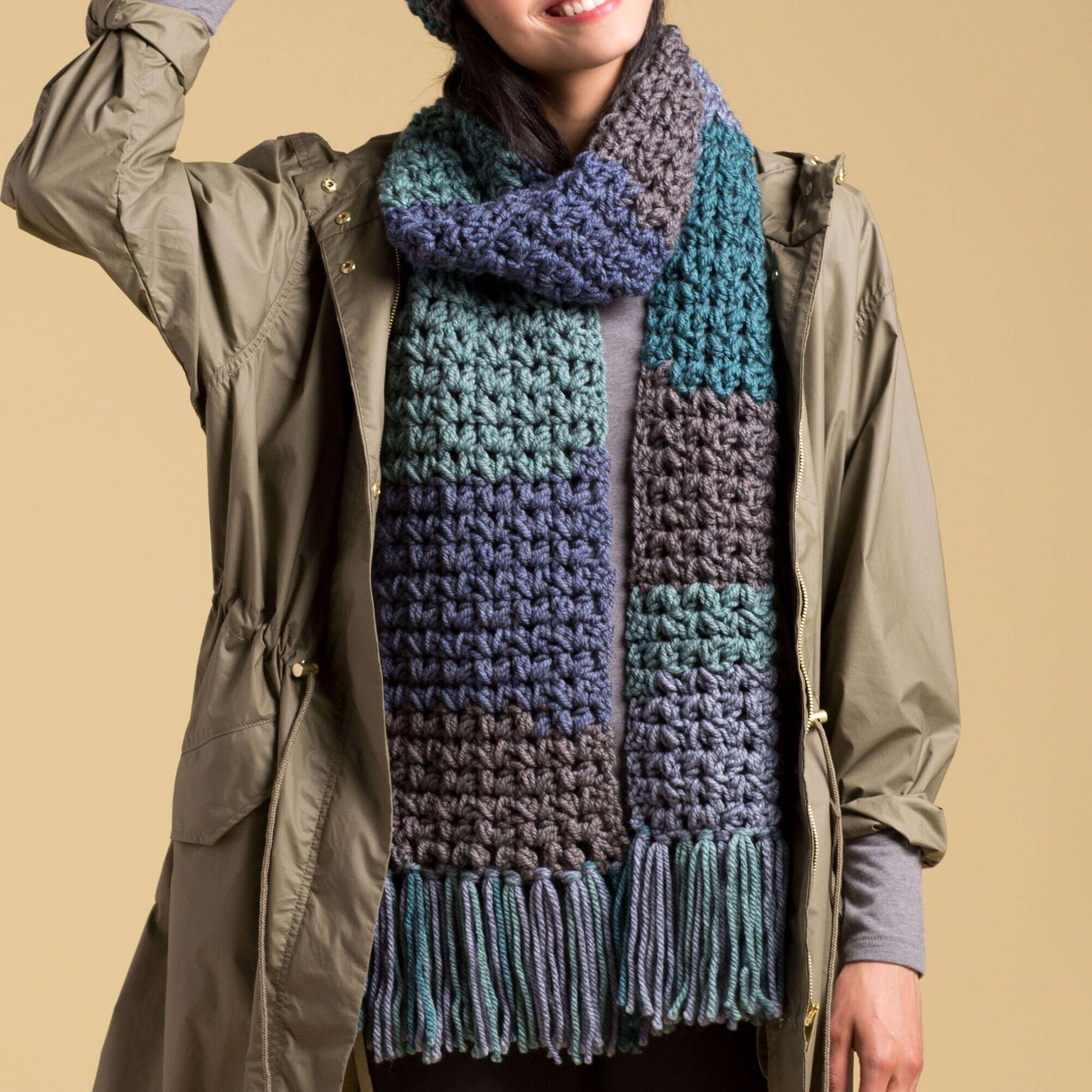 Caron Crochet Winter Scarf Single Size