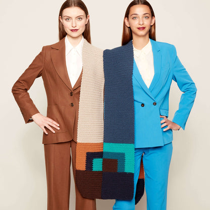 Caron X Pantone Color Block Crochet Scarf Single Size