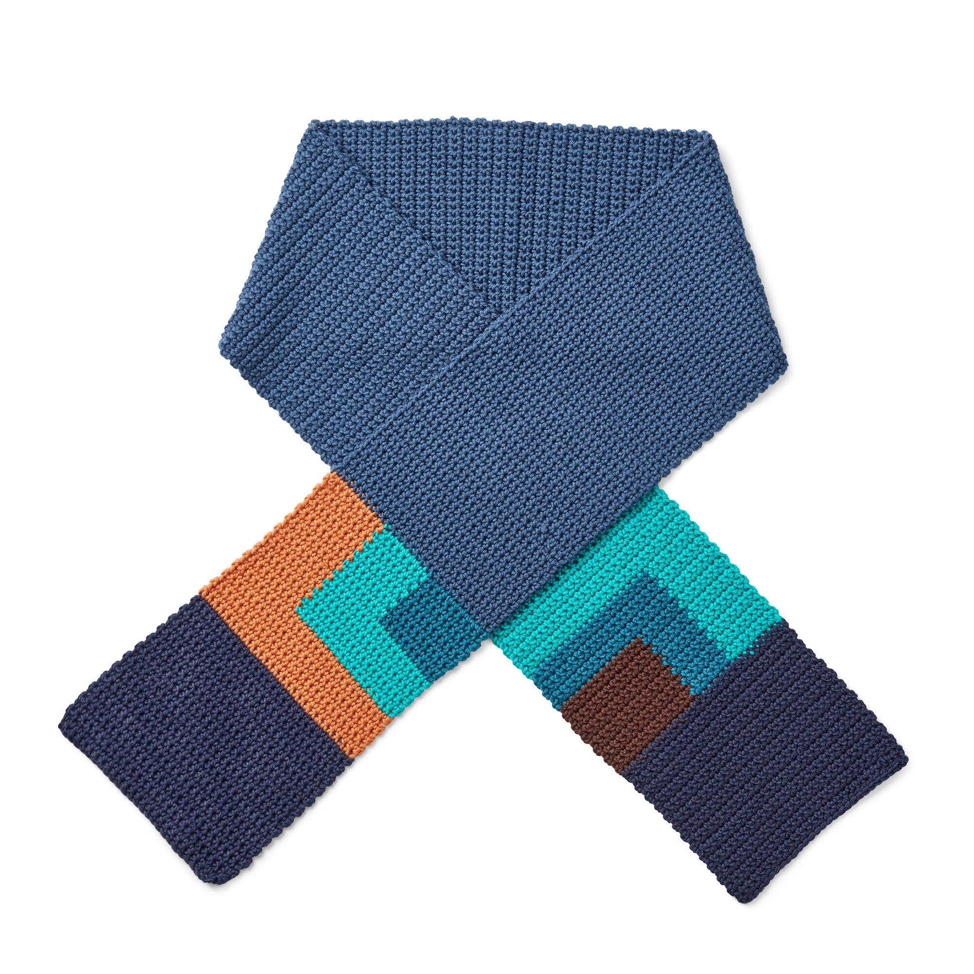 Free Caron X Pantone Color Block Crochet Scarf Pattern
